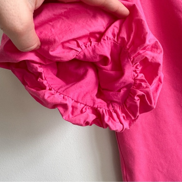 ANTHROPOLOGIE • Maeve Puff-Sleeve Wrap Top in Pink - Picture 6 of 11